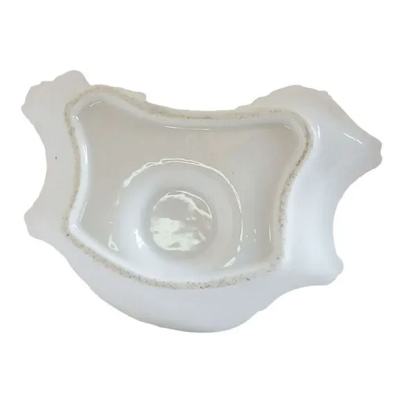 Vtg Hand Painted Porcelain Ink Well and Dish 5" Wide 3 1/2" Tall Floral Design - Picture 7 of 10